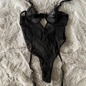 PrettyLittleThing Size Small Black Lingerie Bodysuit